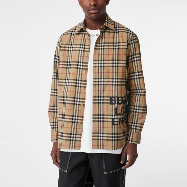 Мужская рубашка Burberry (коричневая) — фото 2