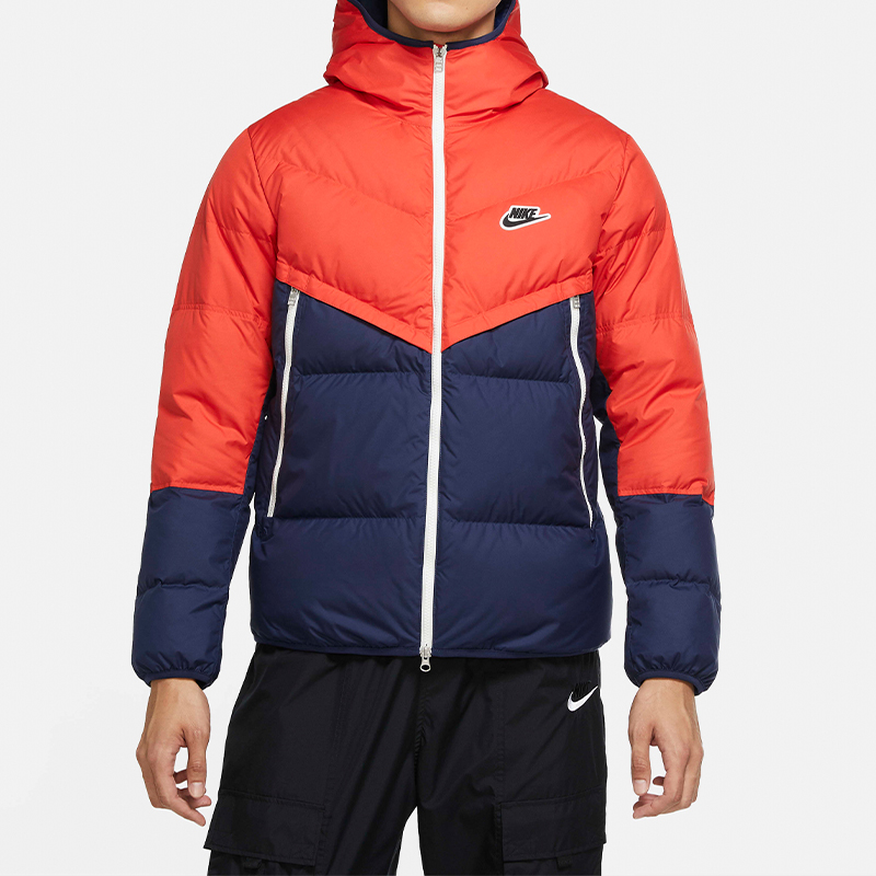 Мужская куртка Nike Sportswear Down-Fill Windrunner (красно-синяя) — фото 3