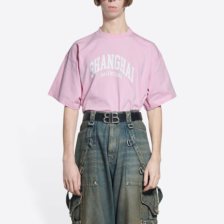 Футболка Balenciaga (розовая) — фото 4