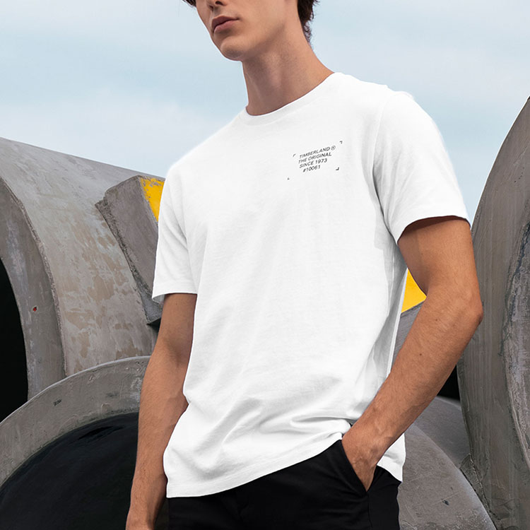 Мужская футболка Timberland Logo Tee (белая) — фото 4