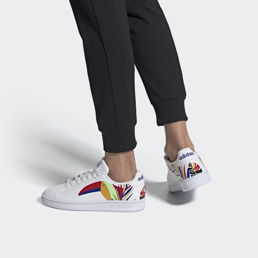Женские кеды adidas neo ADVANTAGE (бело-красно-синие) — Белый / красный / синий — фото 7