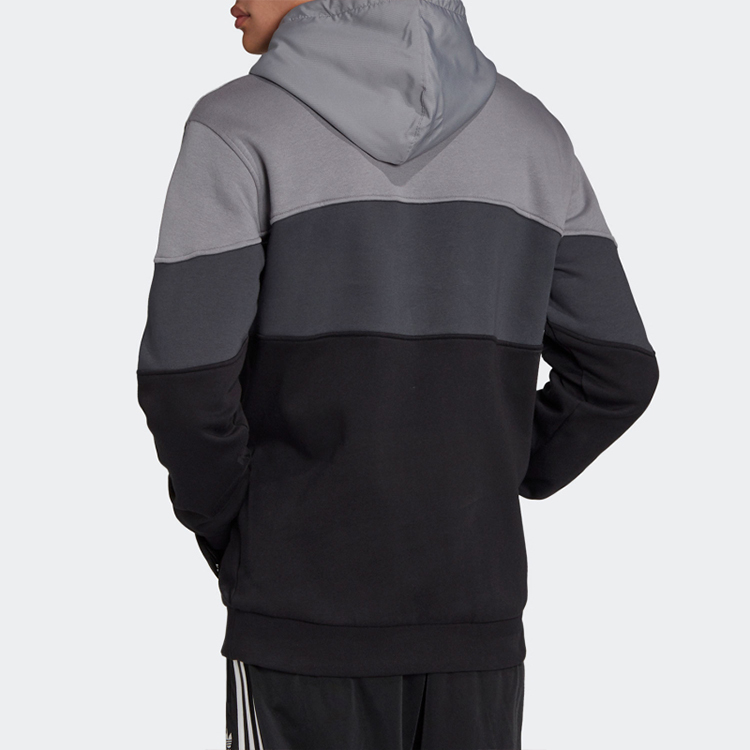 Мужская худи adidas originals (серо-черный) — фото 4