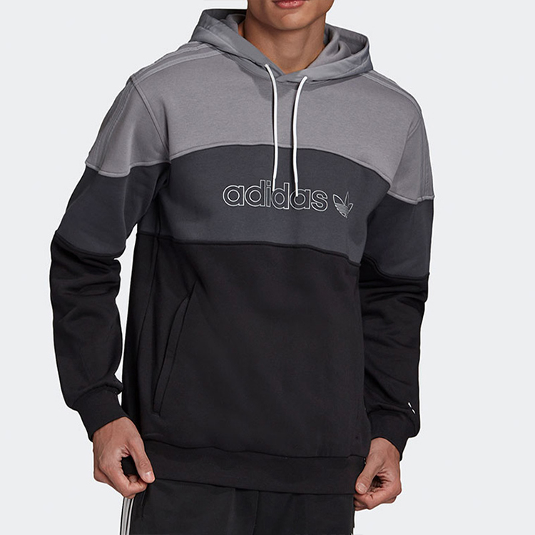 Мужская худи adidas originals (серо-черный) — фото 3