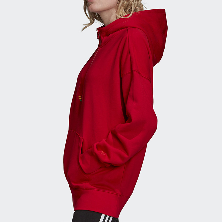 Худи adidas originals Trefoil Half-zip (красное) — фото 5