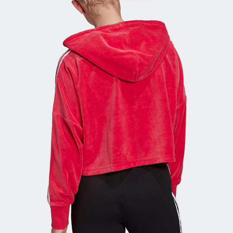 Женское худи adidas originals Cropped Hoodie (розовое) — фото 4