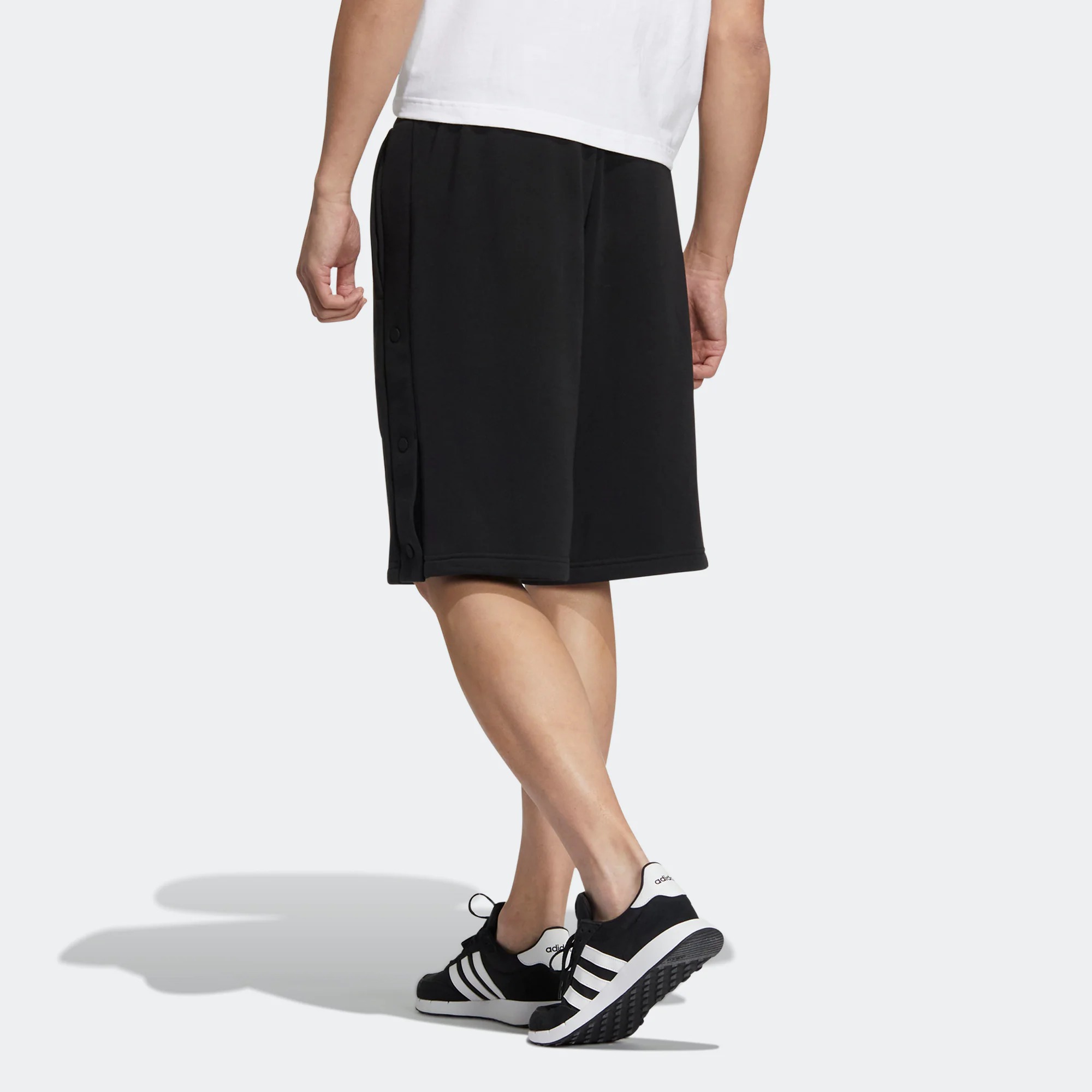 adidas neo Big Logo Print Sports Shorts Black