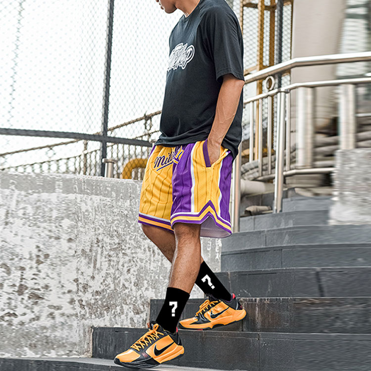 Mitchell Ness x UZIS Basketball Shorts Unisex Purple Gold