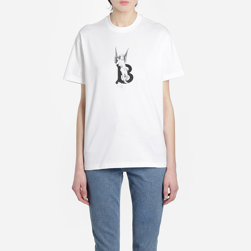 Женская футболка Burberry T (белая) — фото 3