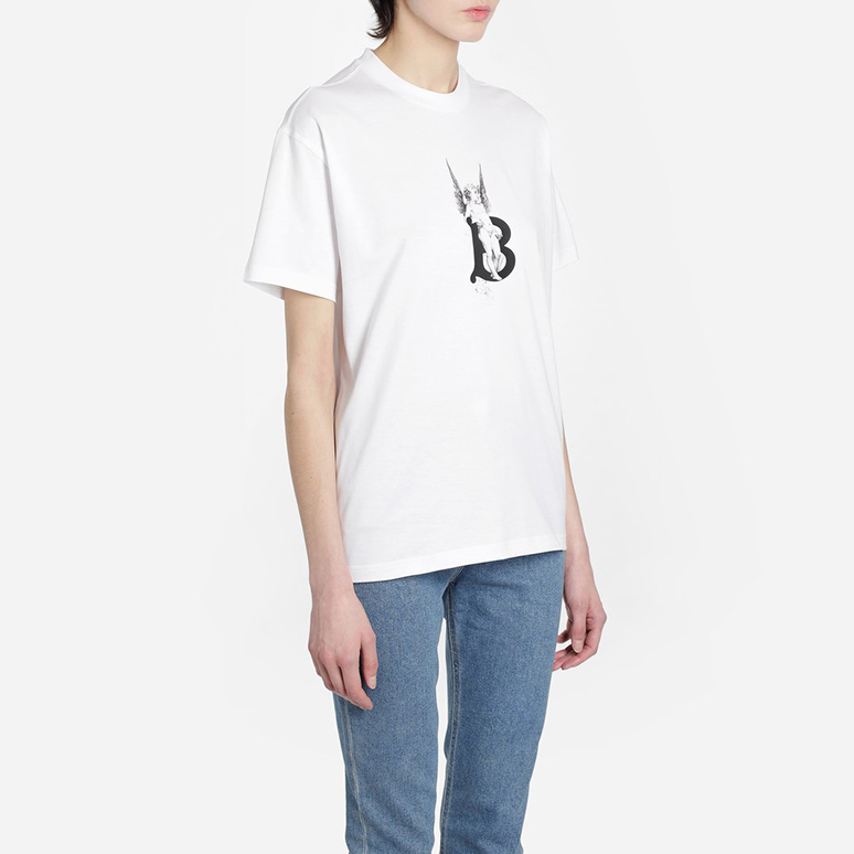 Женская футболка Burberry T (белая) — фото 4