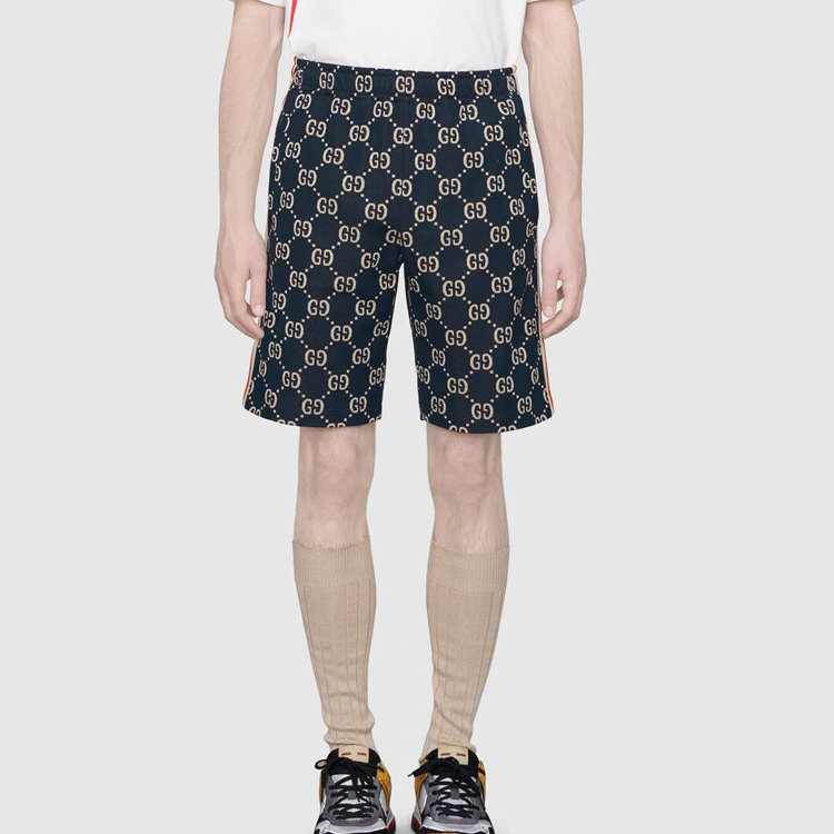 Мужские штаны Gucci Monogram Shorts (синие) — фото 3