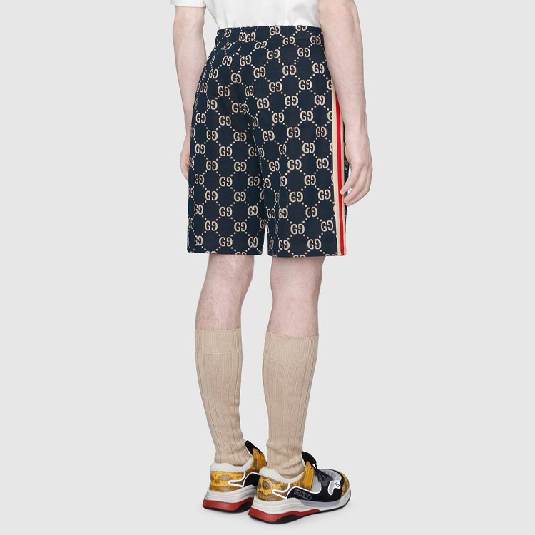 Мужские штаны Gucci Monogram Shorts (синие) — фото 5