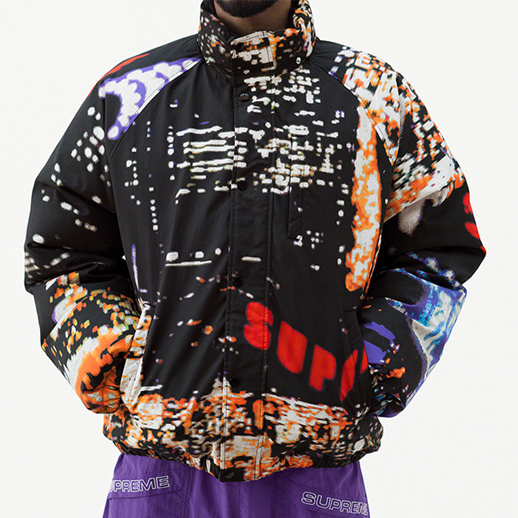 Куртка Supreme SS20 Week 2 City Lights Puffy Jacket (черная) — фото 4