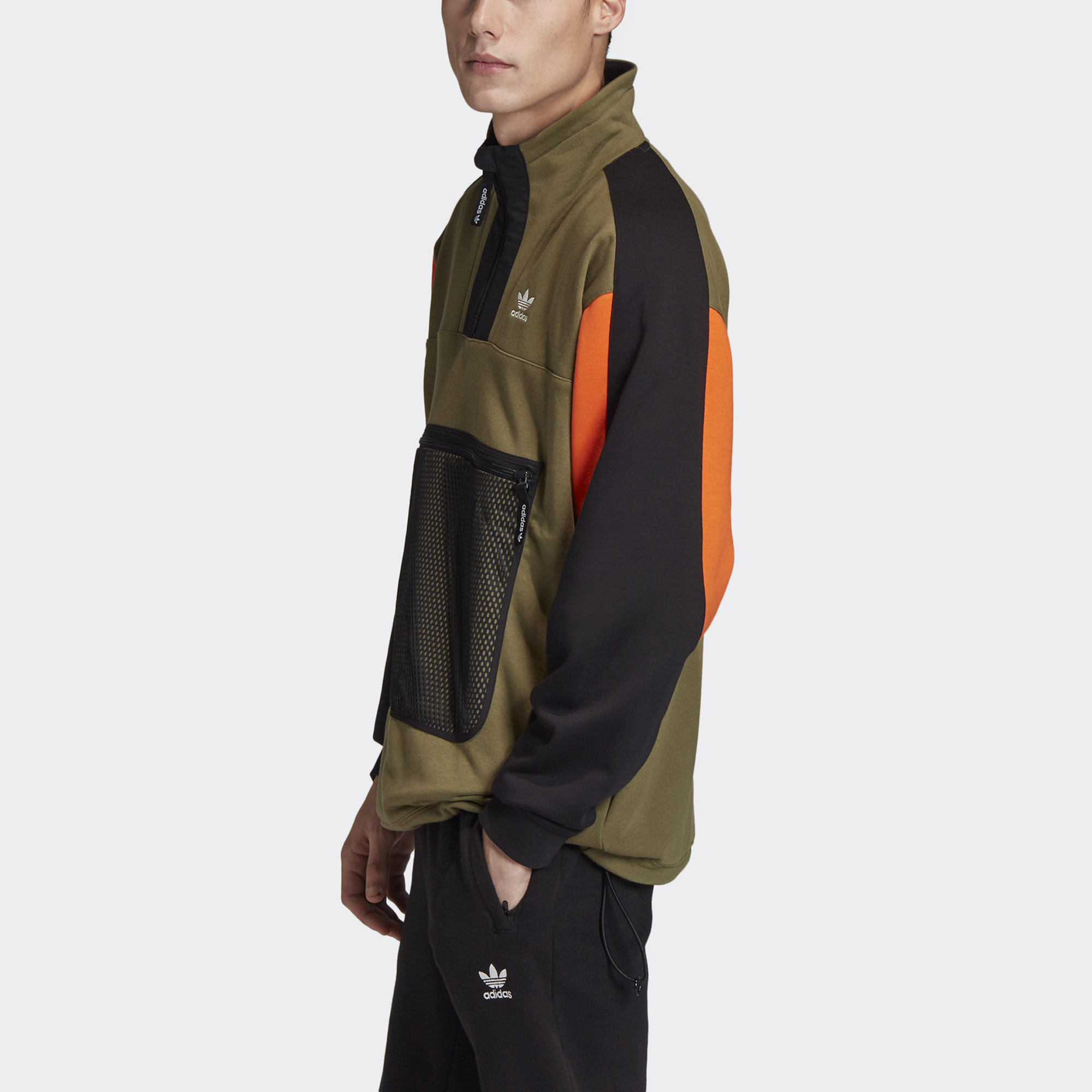 Мужское худи adidas originals (оливковое) — фото 5