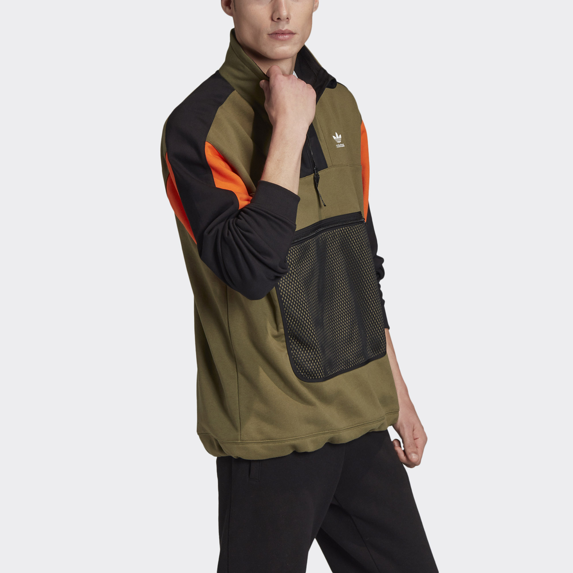 Мужское худи adidas originals (оливковое) — фото 6