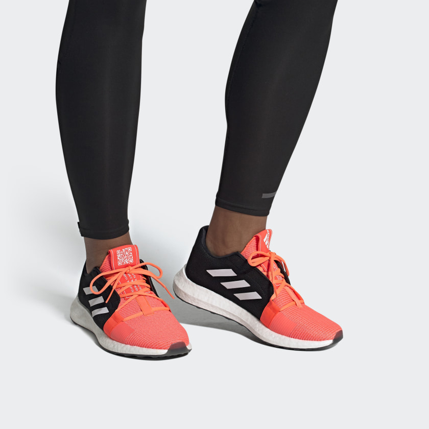 Мужские кроссовки adidas Senseboost Go (черно-оранжевые) — фото 7