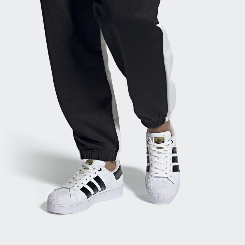 Женские кеды adidas originals Superstar Bold (бело-черные) — фото 7