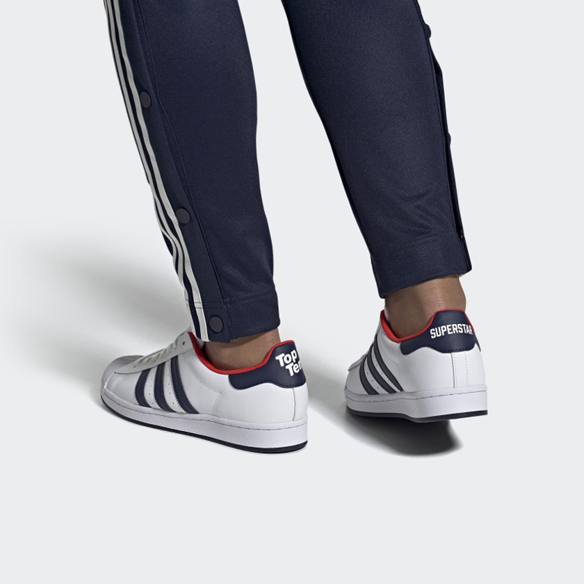 Кеды adidas Originals Superstar (бело-красно-синие) — Белый / красный / синий — фото 6