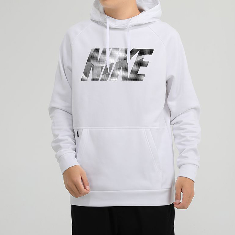 Мужское худи Nike Therma Hoodie (белое) — фото 3