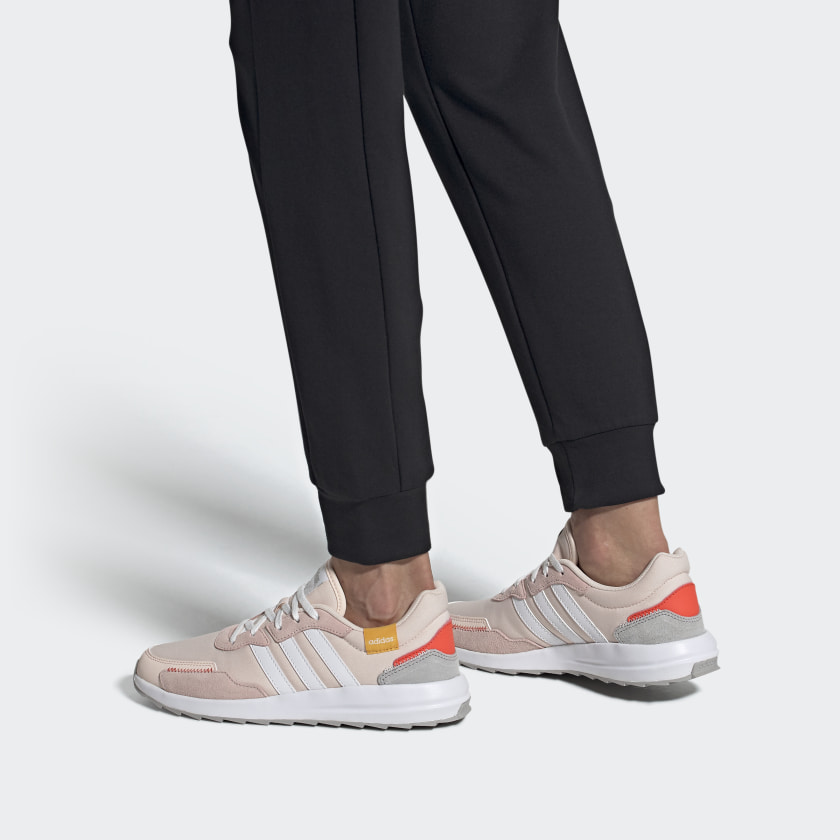 Женские кроссовки adidas neo Retrorun (бело-розовые) — Белый / розовый — фото 7