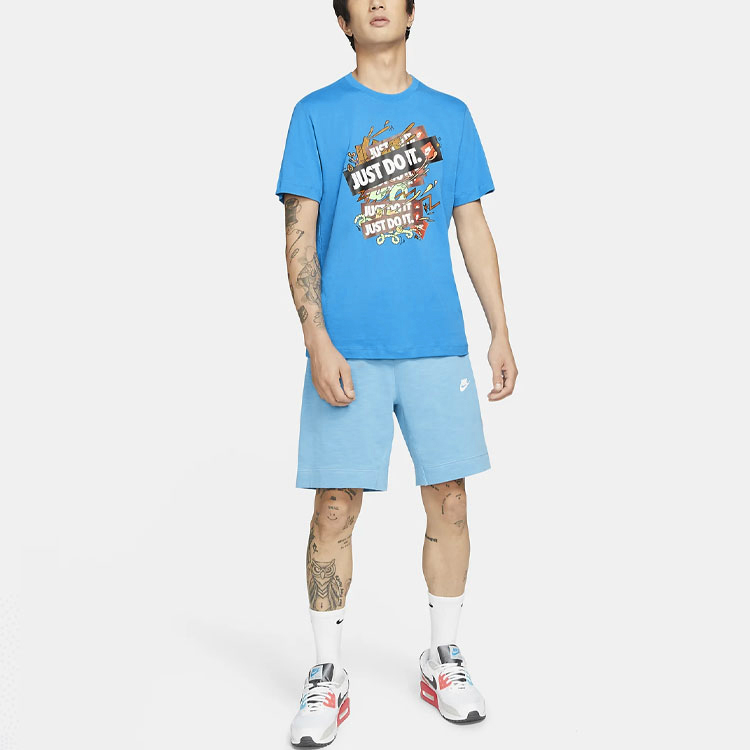 Мужская футболка Nike Just Doit (синяя) — фото 4