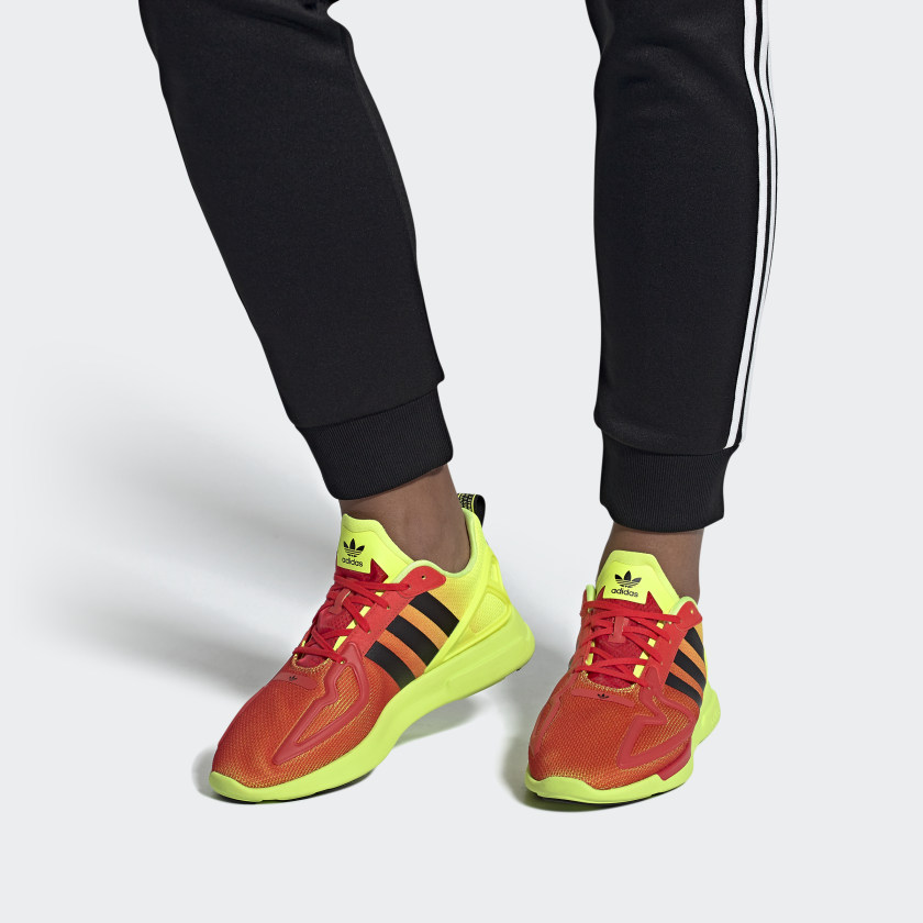 Кроссовки adidas originals ZX 2K Flux (красно-желто-черные) — Красный / жёлтый / чёрный — фото 7