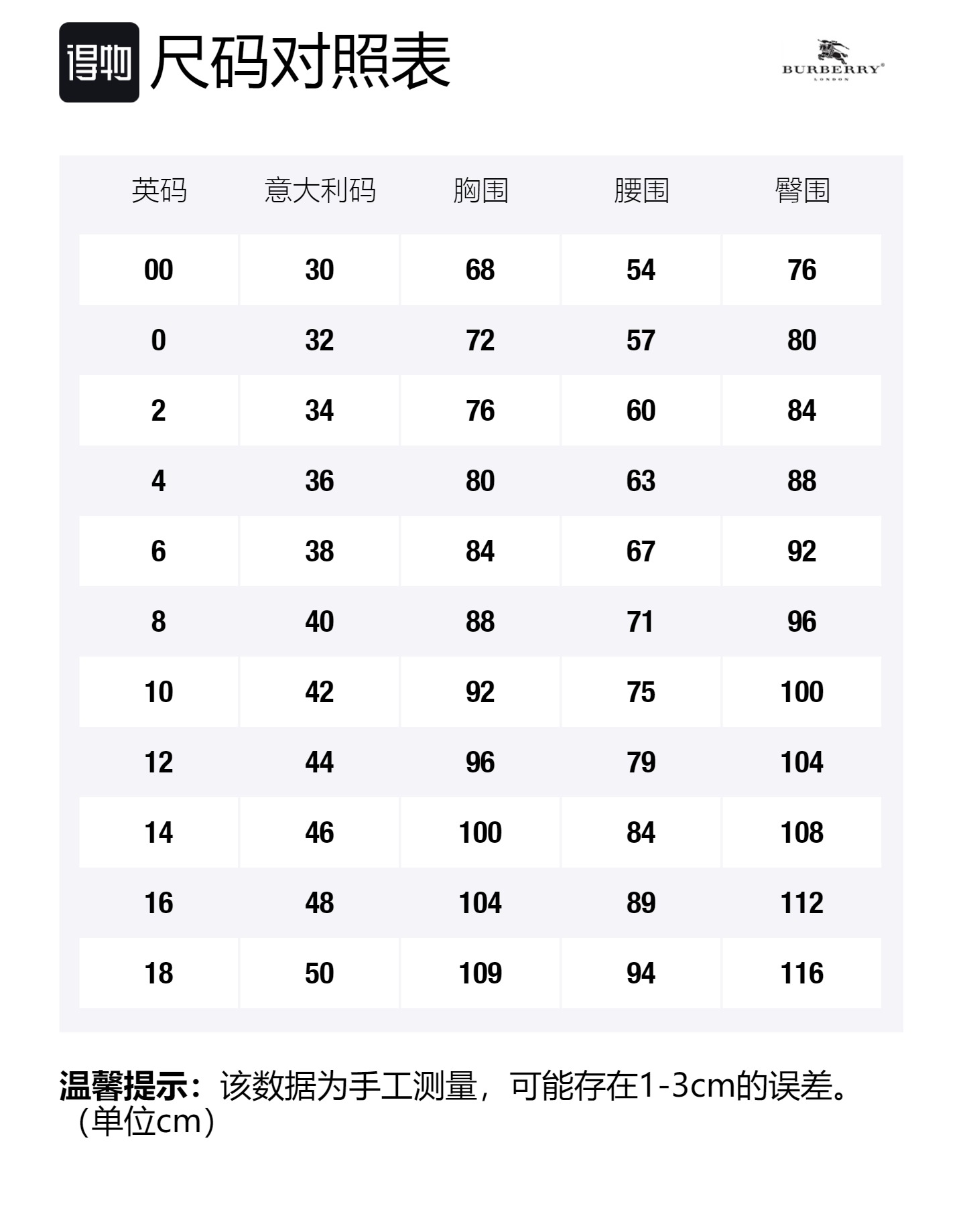 Size Table