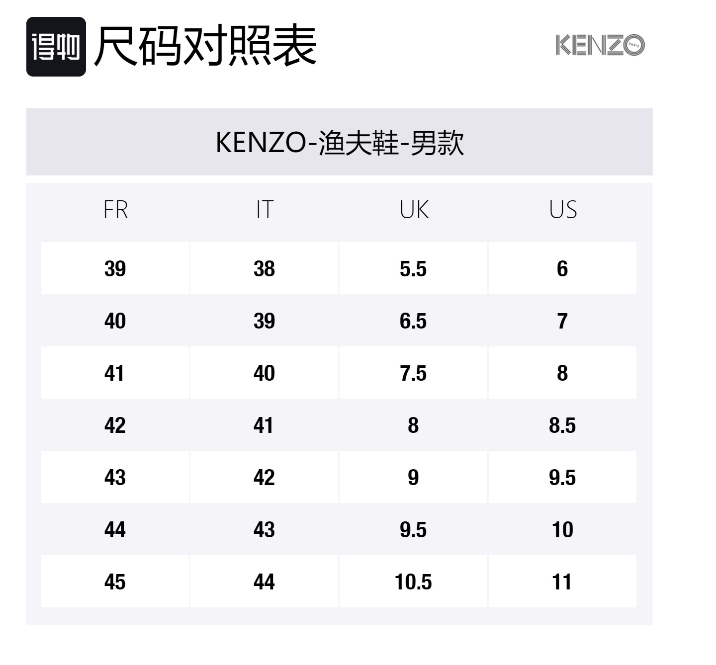 Size Table