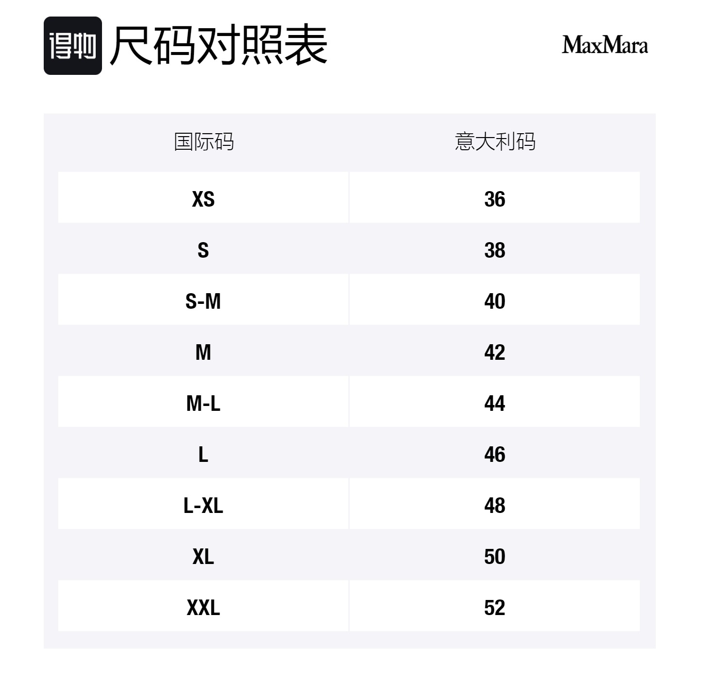 Size Table