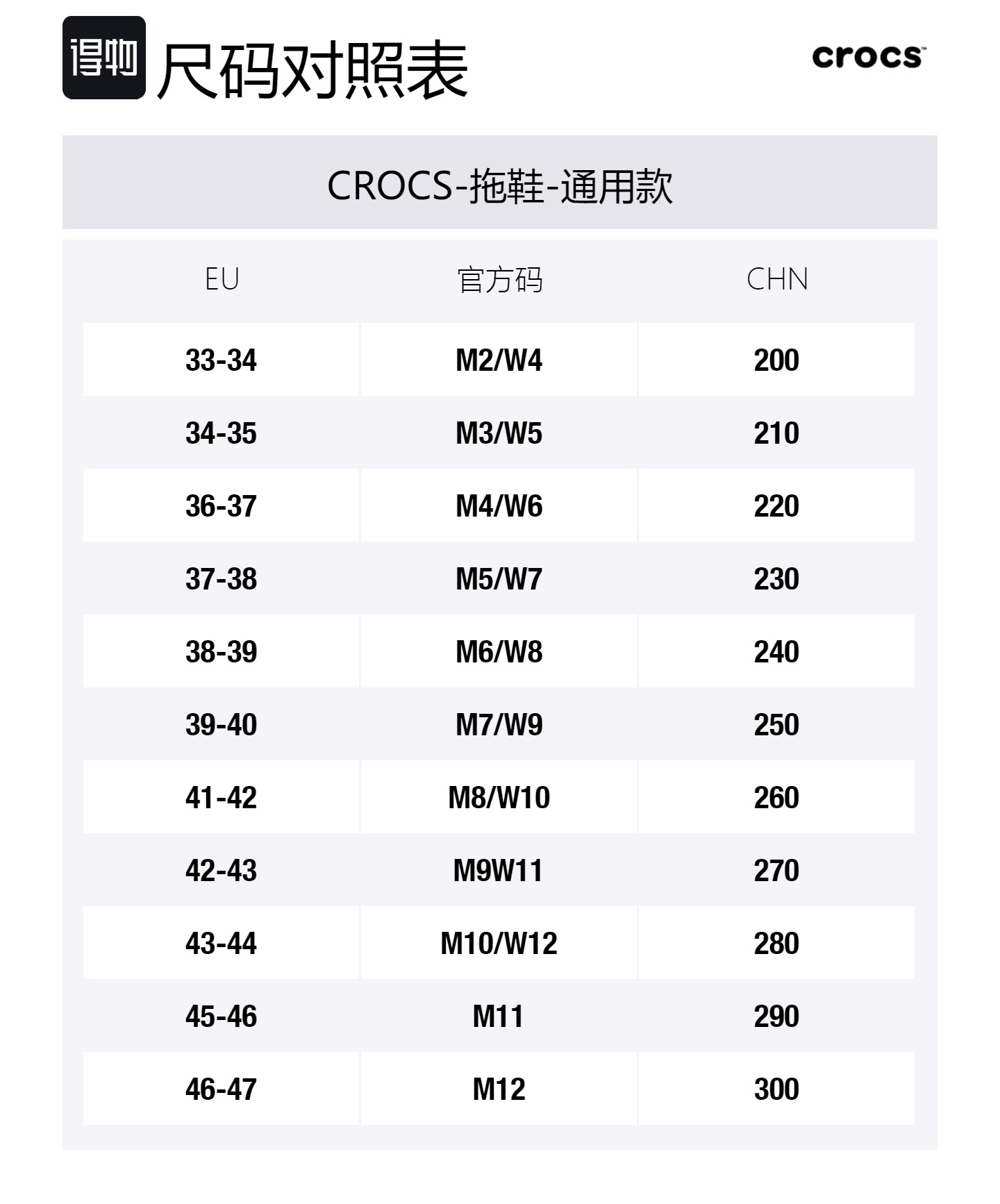 Size Table