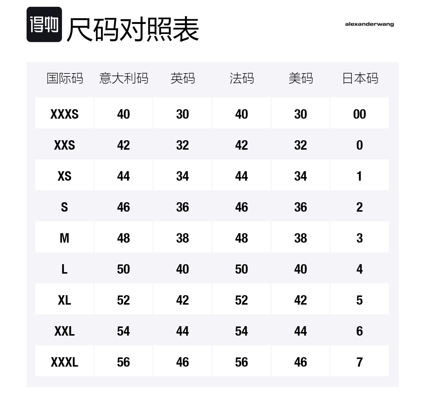 Size Table
