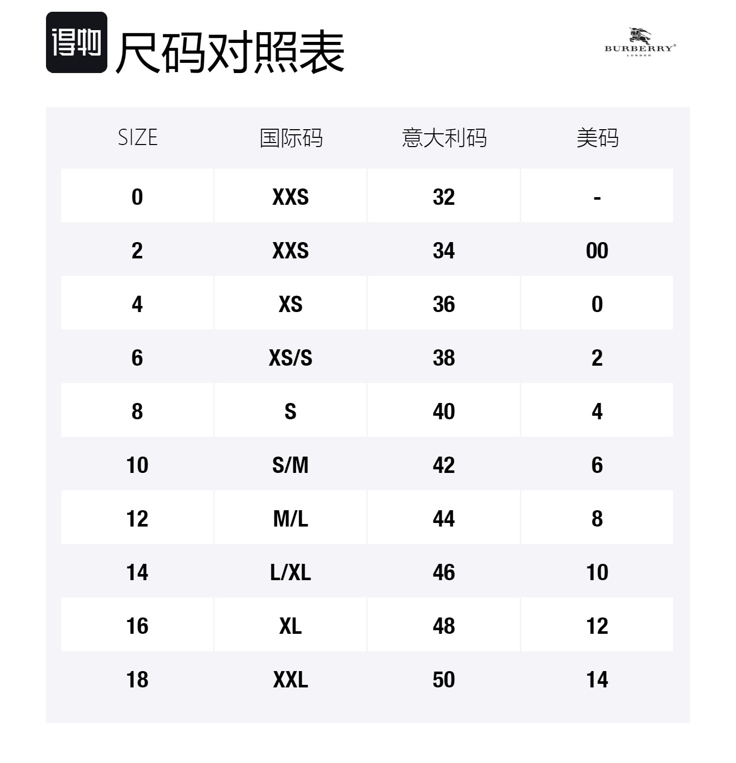 Size Table
