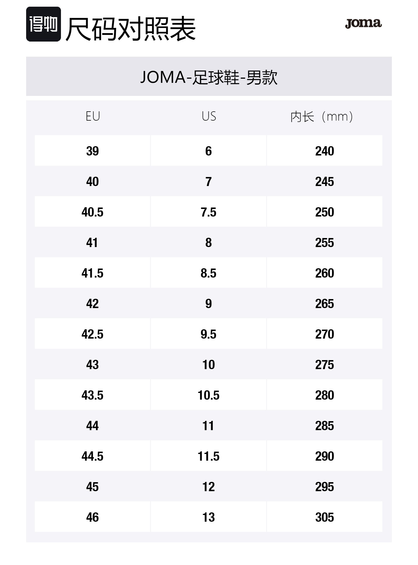 Size Table