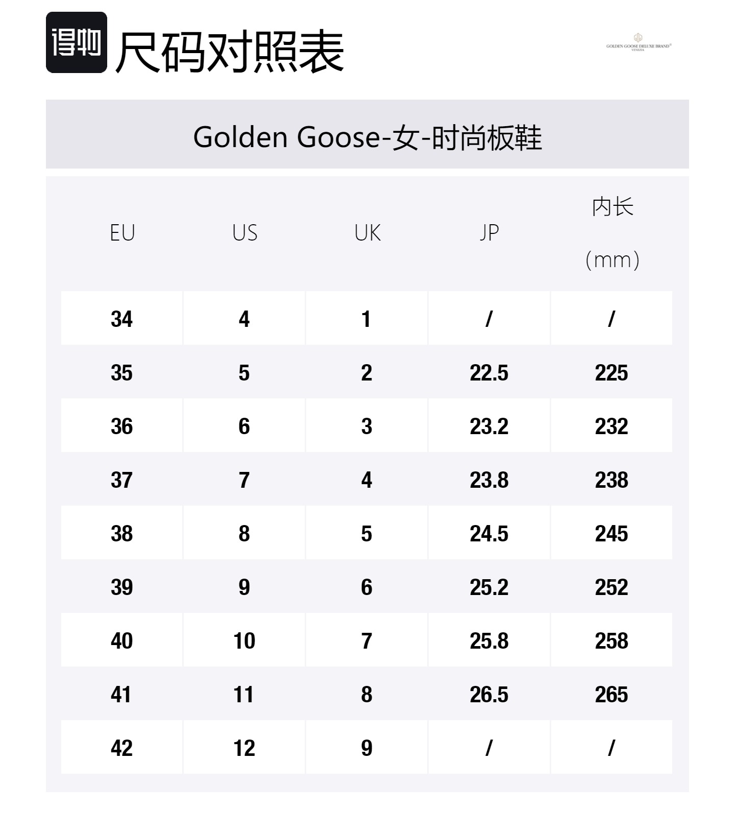 Size Table