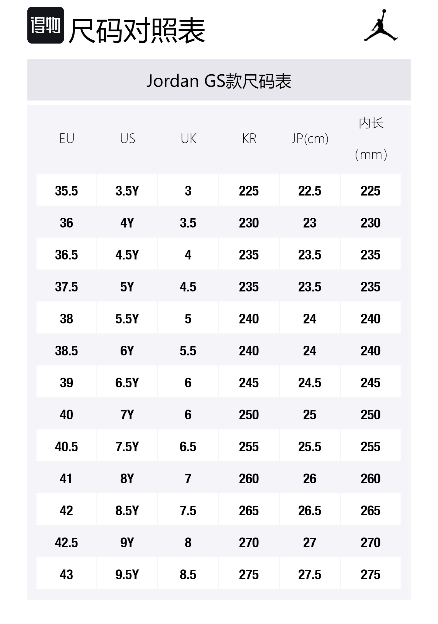 Size Table