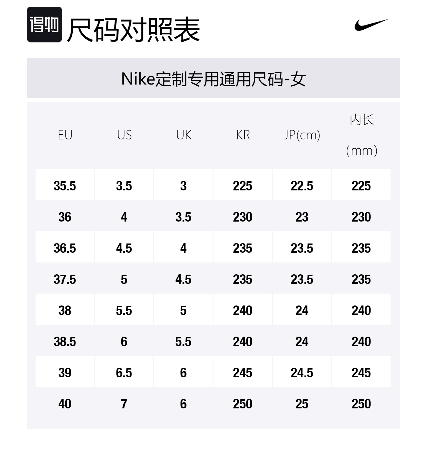 Size Table