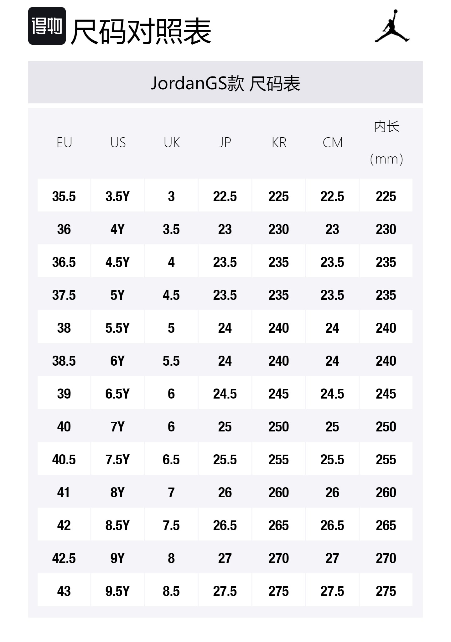 Size Table