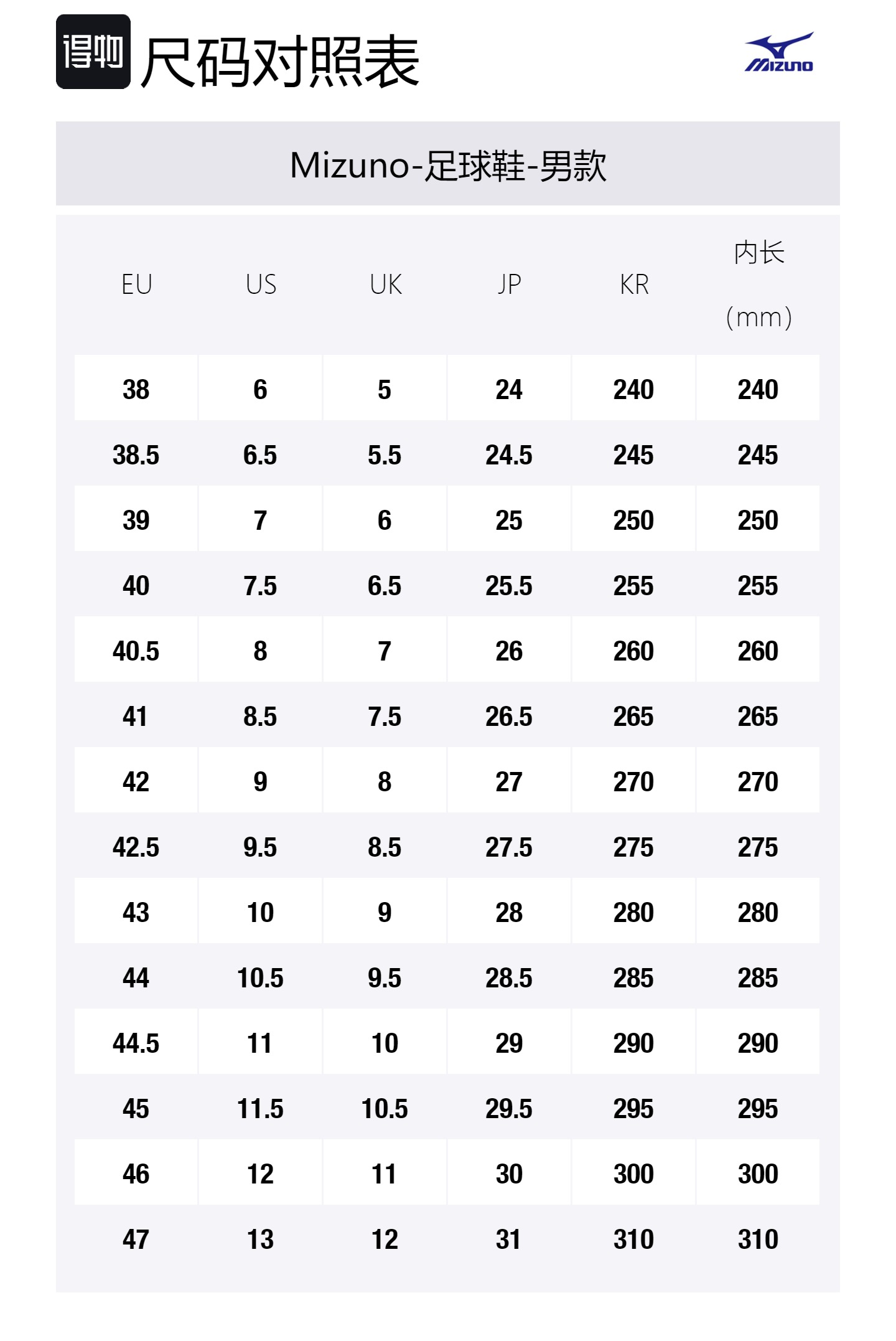 Size Table