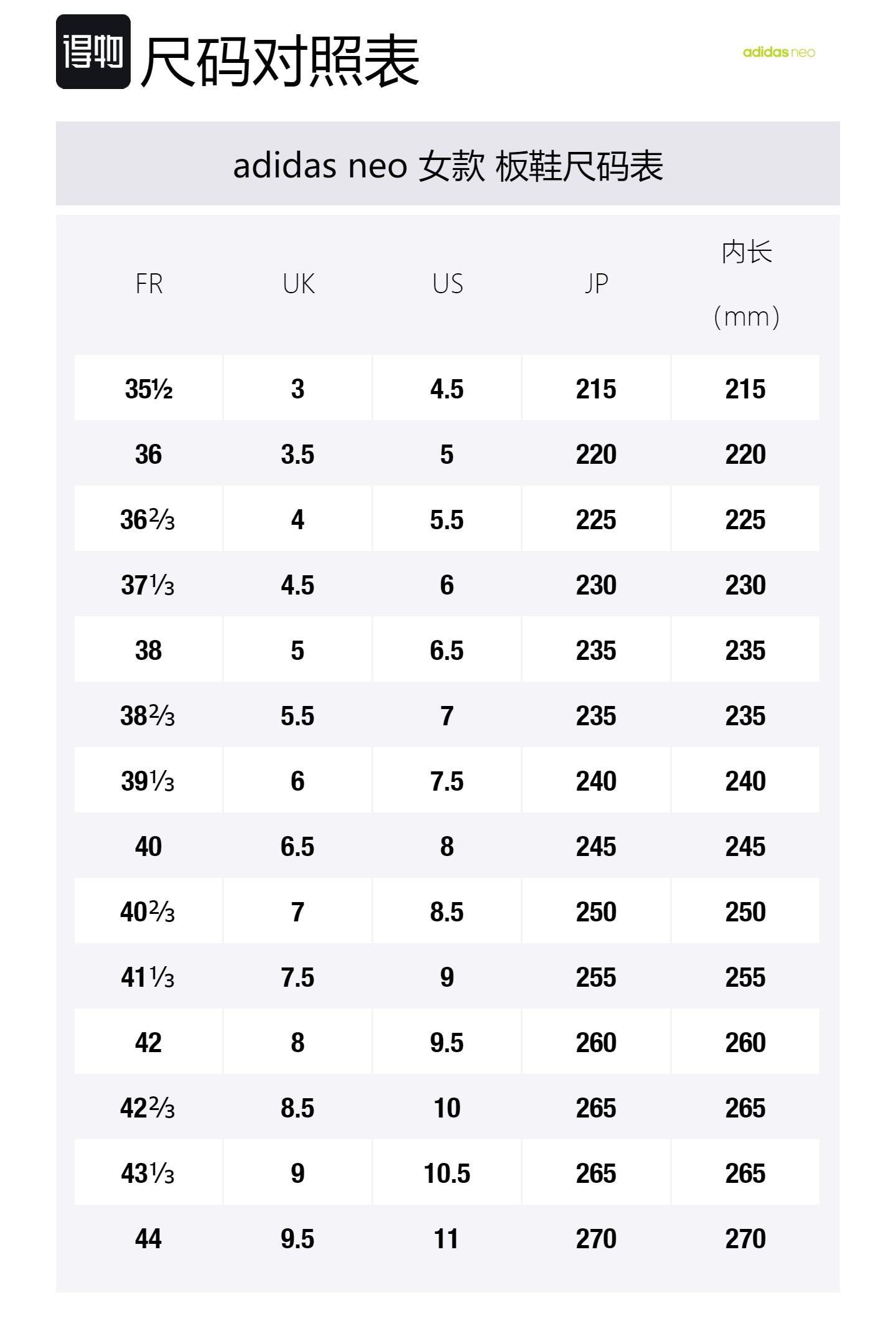 Size Table