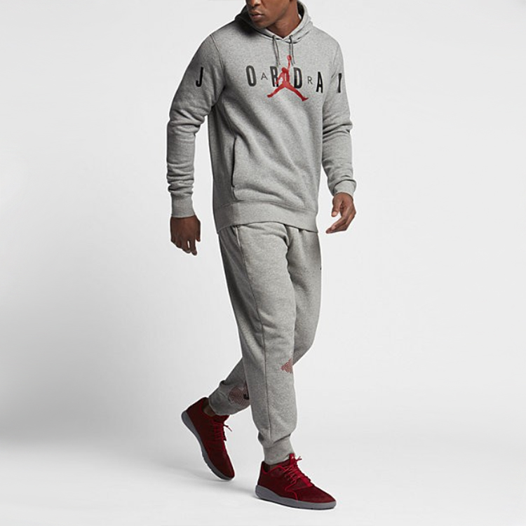 Мужское худи Jordan Fleece Hoodie (серое) — фото 3