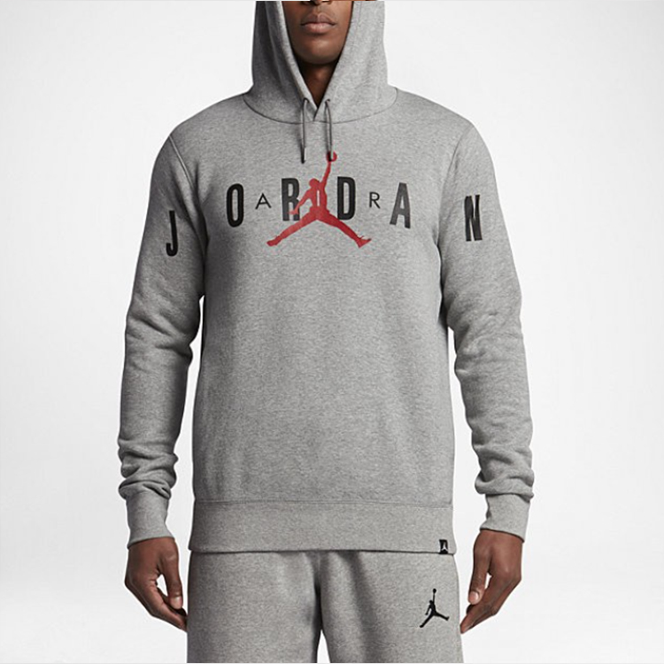 Мужское худи Jordan Fleece Hoodie (серое) — фото 5