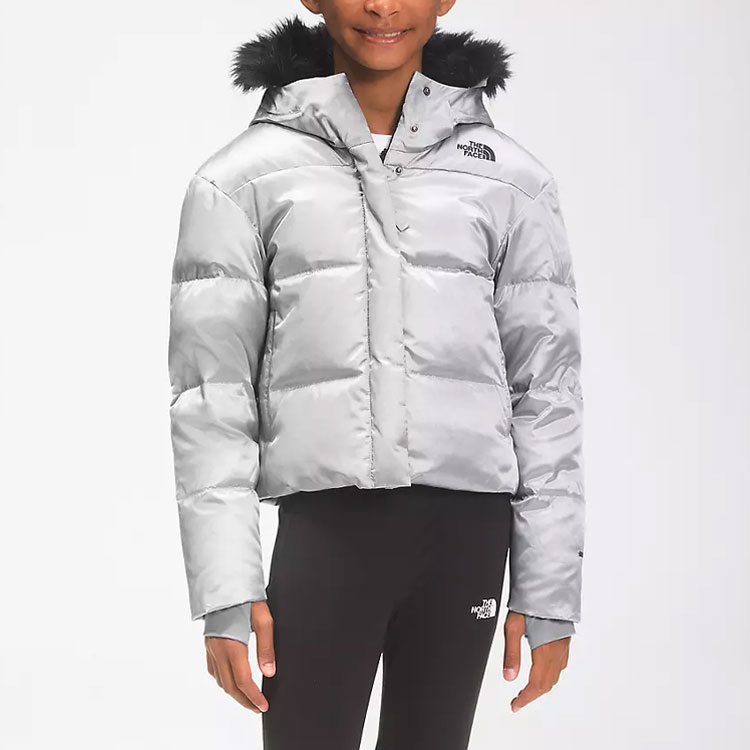 Женская куртка The North Face Dealio City 550 (серебряная) — фото 3