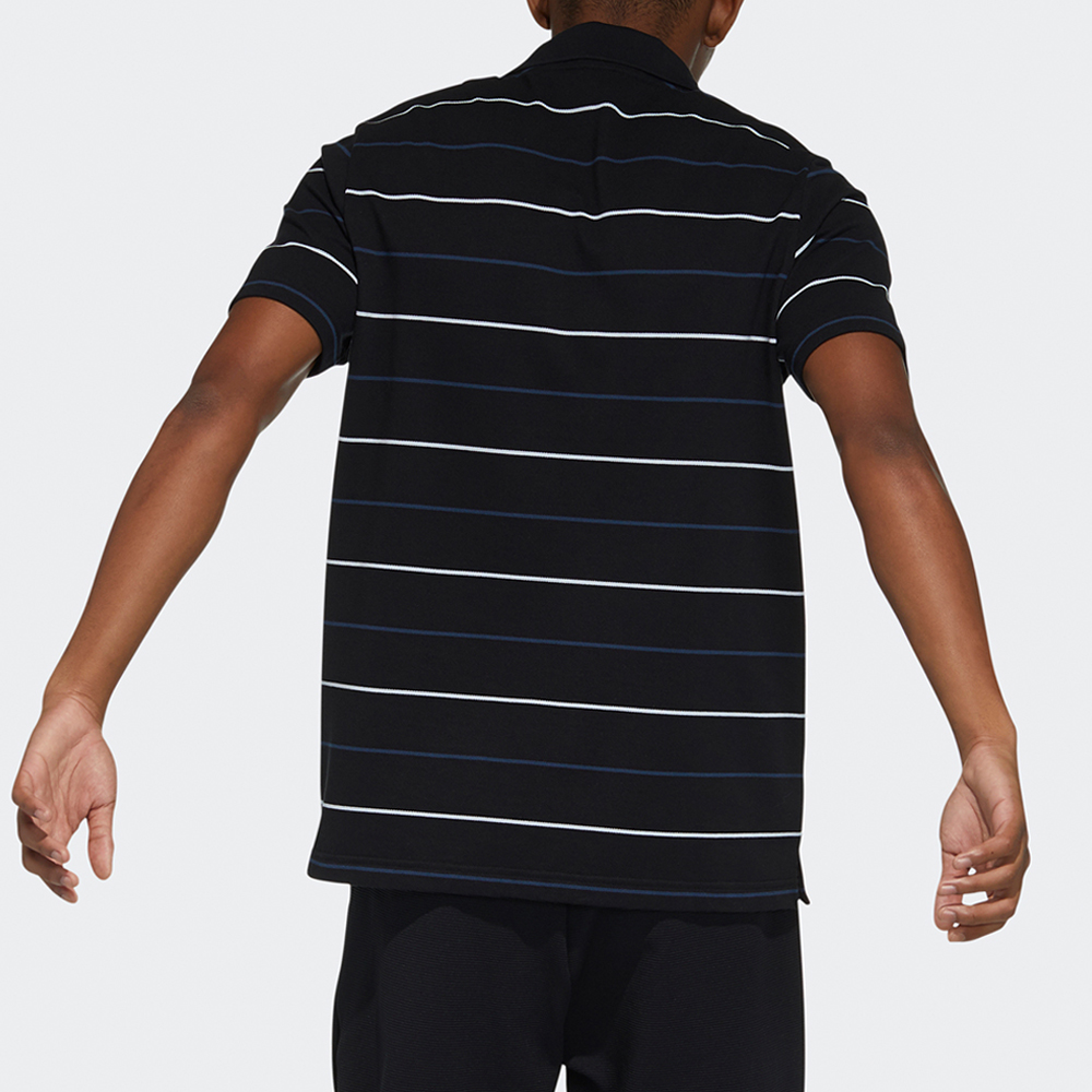 Мужская футболка поло adidas Fi Polo Yarndye Polo (черно-полосатая) — фото 4