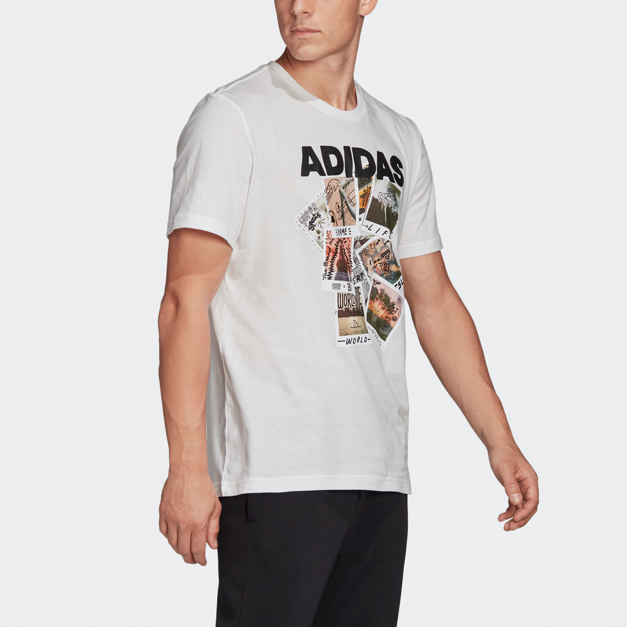 Мужская футболка adidas (белая) — фото 4