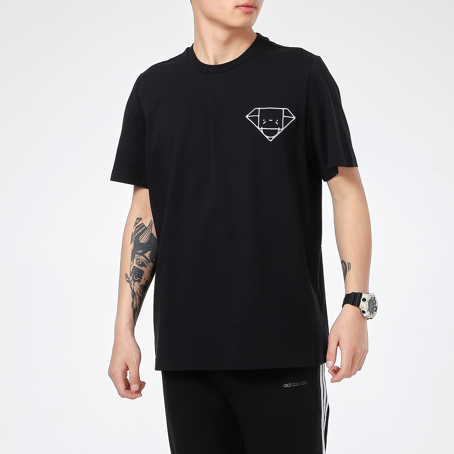 Мужская футболка adidas Diamond Tee (черная) — фото 5