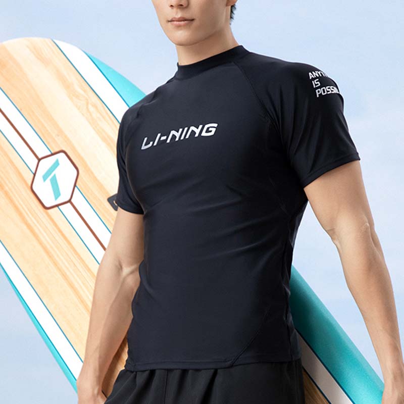 Li Ning Men’s Swimwear Men’s Black Casual Surf Swimsuit