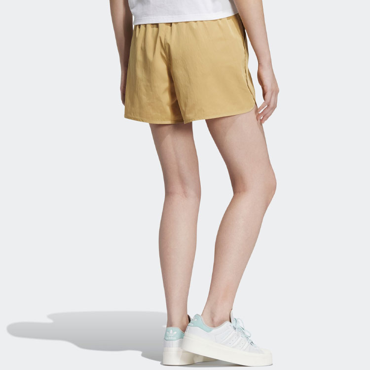 Adidas Originals Sports Shorts Women’s Light Gold White Moderate Knitted Shorts