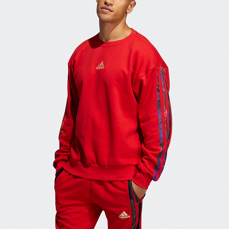 Мужское худи adidas Mic Gfx Crew (алое) — фото 3