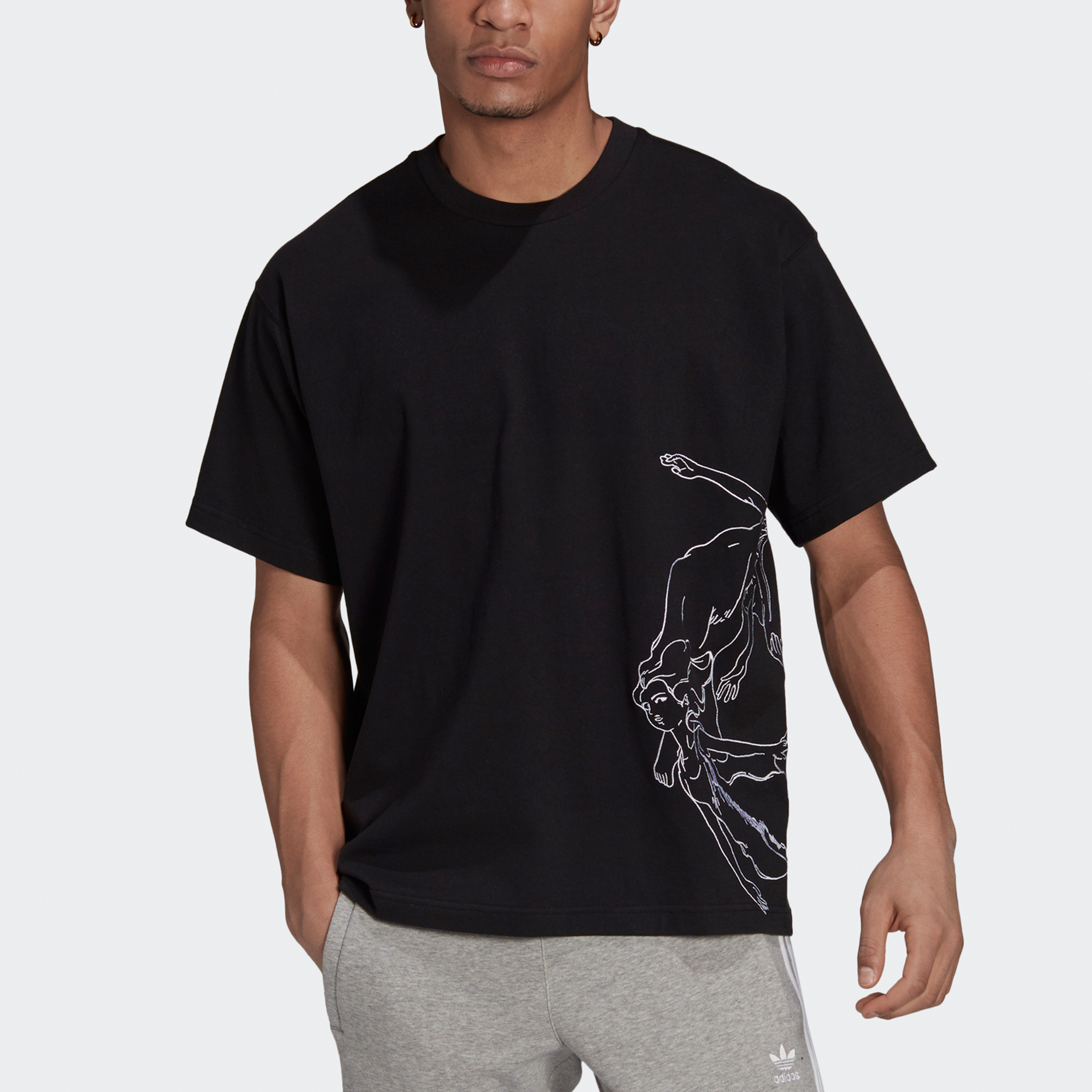 Мужская футболка adidas Artist Tee Ss (черная) — фото 4