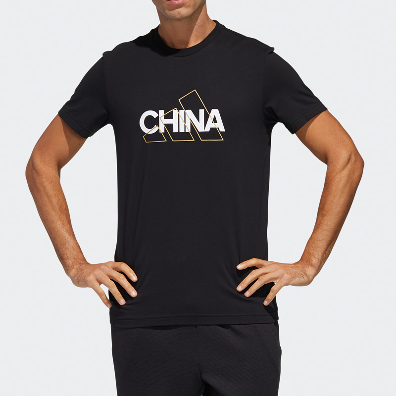 Мужская футболка adidas China Tee (черная) — фото 3