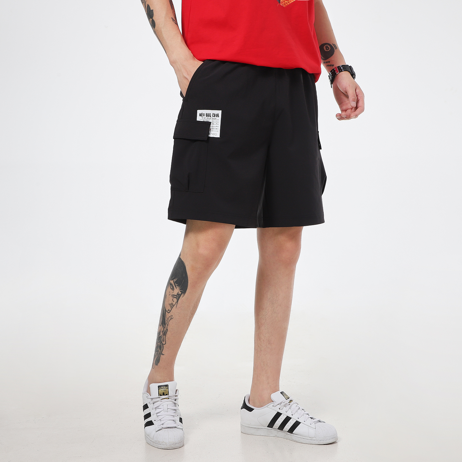 Мужские шорты adidas neo (черные) — фото 5